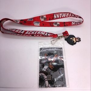 Mikasa Ackermann Attack On Titan Japanese Anime Lanyard With Key Ring
